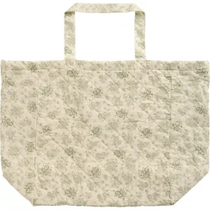 Ib Laursen – Taske i quilt m/ støvgrønne blomster